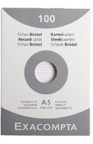 Etui de 100 fiches bristol - blanc quadrille 5x5 non perfore 148x210mm