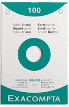 Etui de 100 fiches bristol - quadrille 5x5 perfore 100x150mm