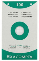 Etui de 100 fiches bristol - blanc quadrille 5x5 perfore 125x200mm