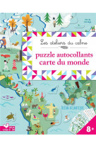 Autocollants puzzles carte du monde - pochette avec accessoires