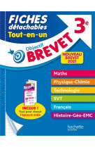 Objectif brevet 3e - fiches detachables tout-en-un - brevet 2021