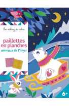 Paillettes en planche - animaux de l-hiver - pochette avec accessoires