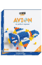 Avion en 3d en perles a repasser - mini coffret avec accessoires