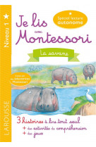 Je lis avec montessori - niveau 1 la savane