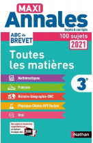 Maxi annales brevet 3e 2021 - corrige