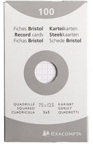 Etui de 100 fiches bristol - quadrille 5x5 non perfore 75x125mm