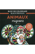 Bloc de coloriages black premium : animaux mignons