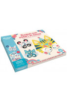 Mon coffret d-artiste - masques avec stickers en mousse - animaux mignons