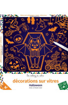 Decorations sur vitres halloween - boite avec accessoires