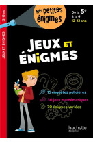 Jeux et énigmes - de la 5e à la 4e - cahier de vacances 2024