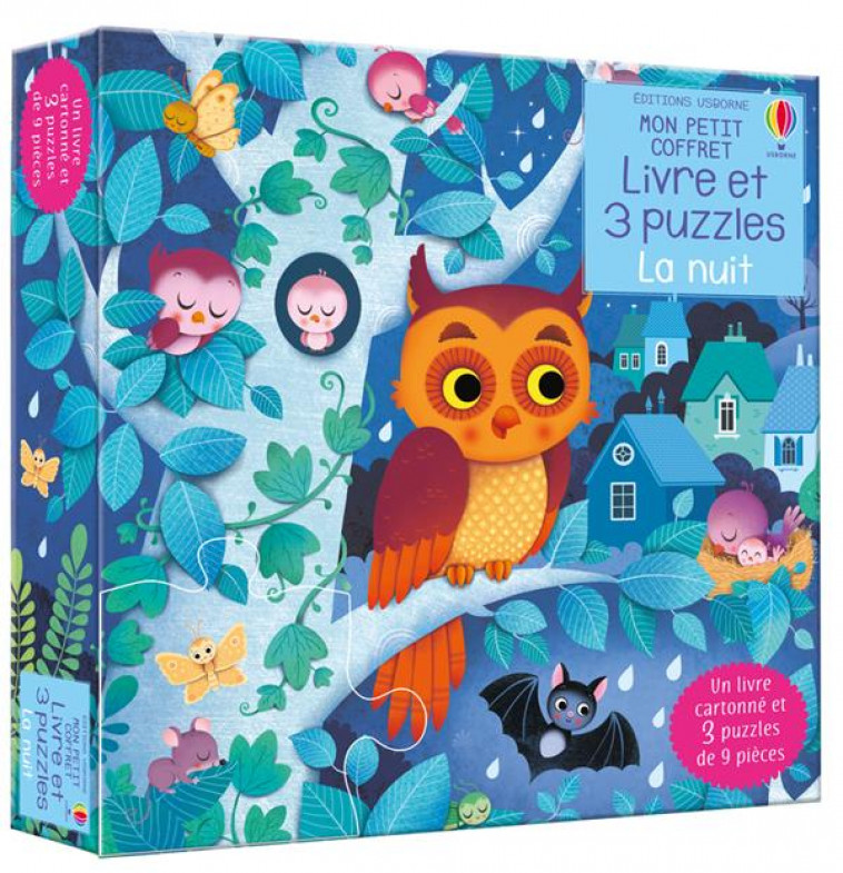 LA NUIT - MON PETIT COFFRET LIVRE ET 3 PUZZLES - TAPLIN/IOSSA/EVER - NC