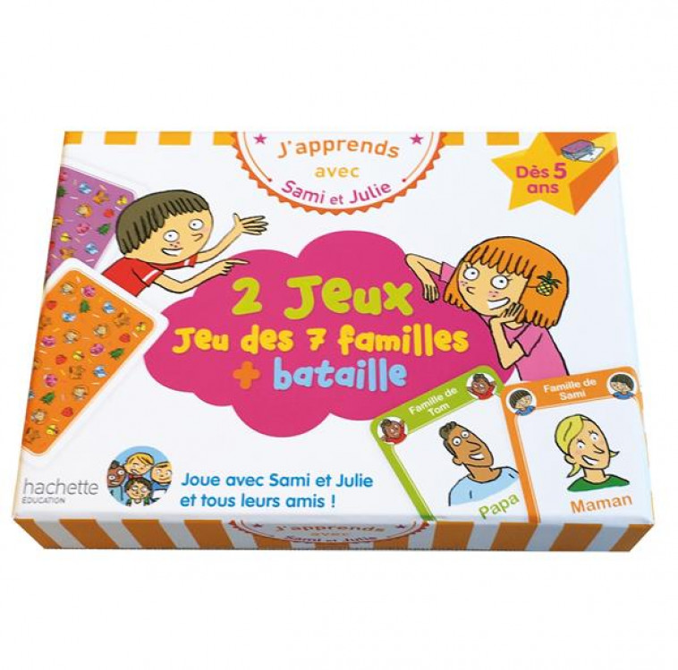 J-APPRENDS AVEC SAMI ET JULIE : JEU DES 7 FAMILLES + BATAILLE - BONTE THERESE - HACHETTE