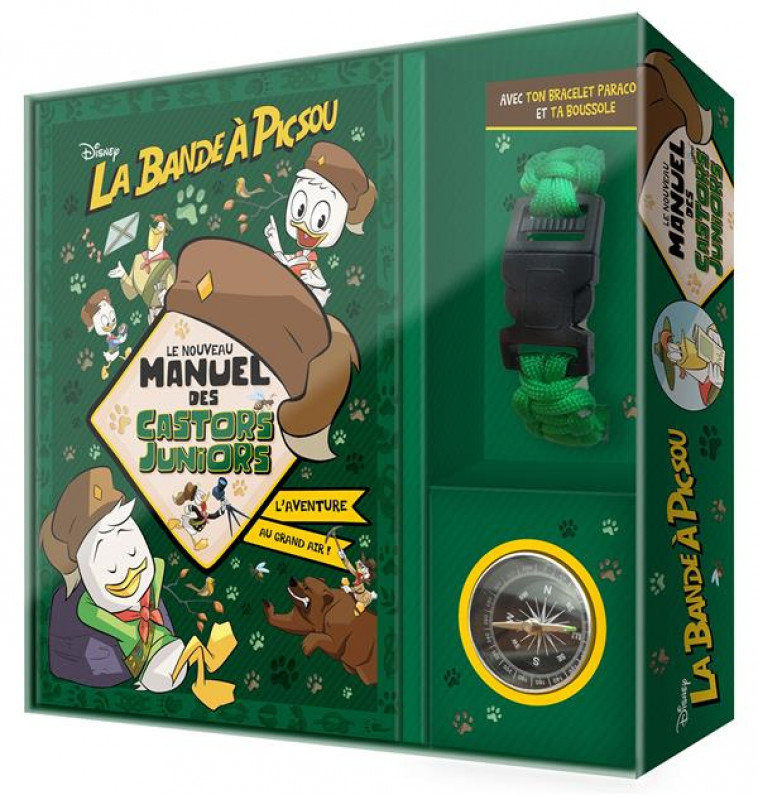 LA BANDE A PICSOU - COFFRET LE NOUVEAU MANUEL DES CASTORS JUNIORS - DISNEY - AVEC BOUSSOLE ET BRACEL - XXX - HACHETTE