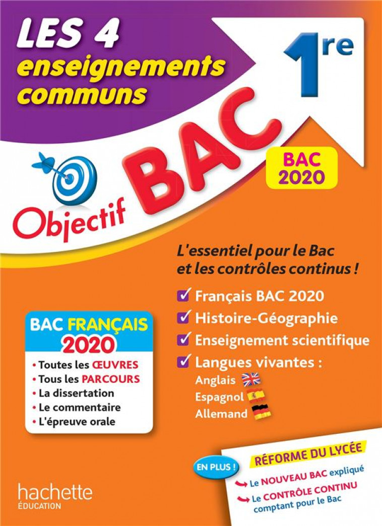 OBJECTIF BAC 1RE ENSEIGNEMENTS COMMUNS BAC 2020 - LISLE/LEONARD/SALAUN - HACHETTE