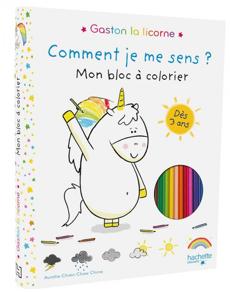 GASTON - MON BLOC A COLORIER - CHIEN CHOW CHINE A. - HACHETTE