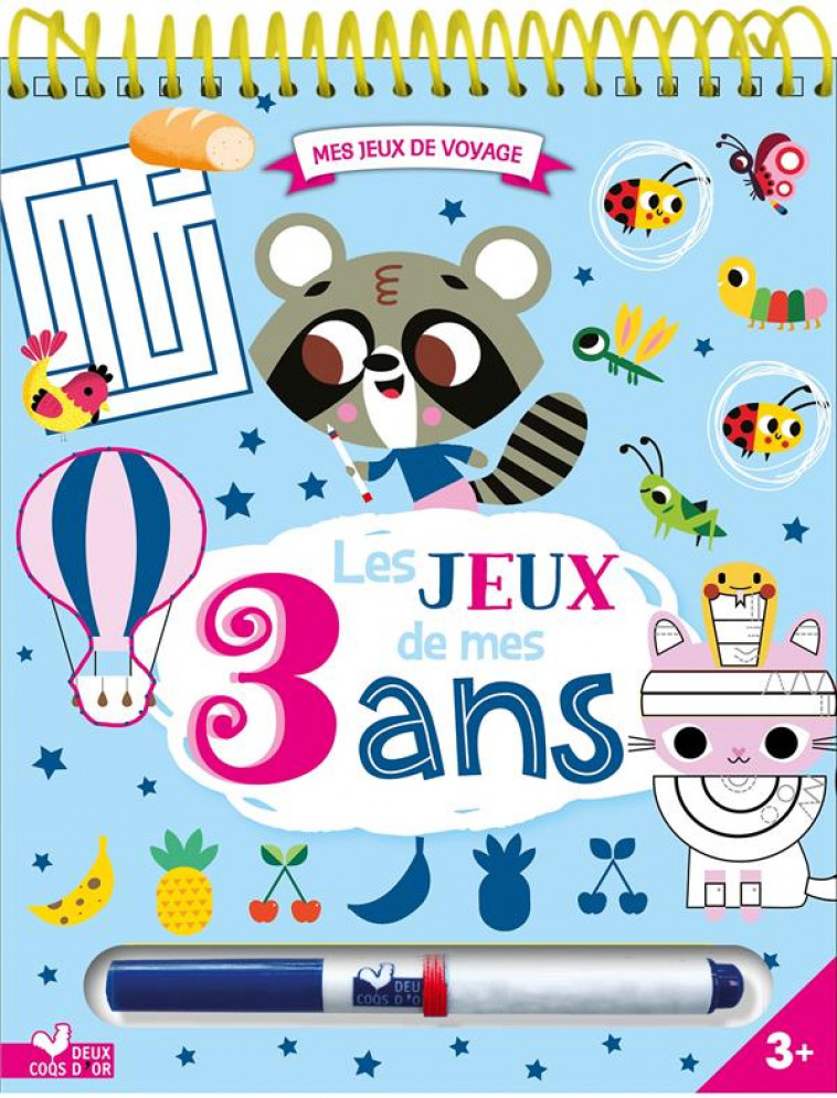 LES JEUX DE MES 3 ANS - BLOC AVEC FEUTRE EFFACABLE - COLLECTIF - NC