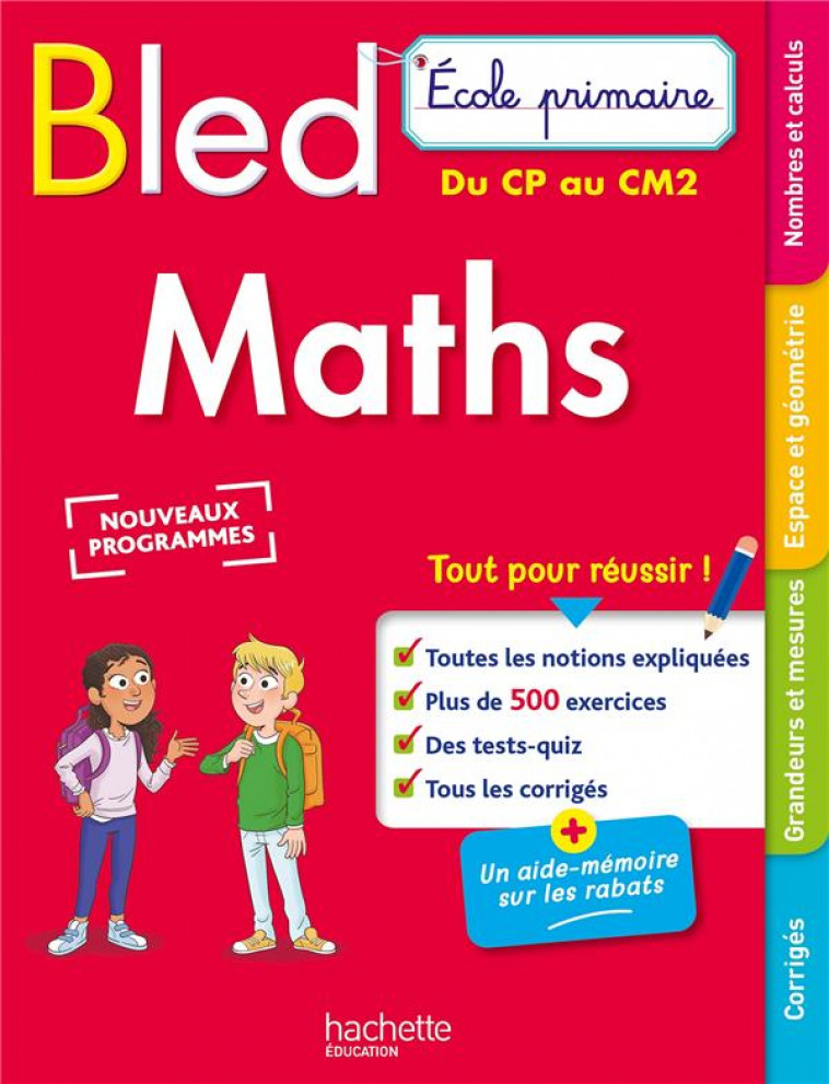 BLED ECOLE PRIMAIRE MATHS DU CP AU CM2 - BRAMAND/LAFONT - HACHETTE