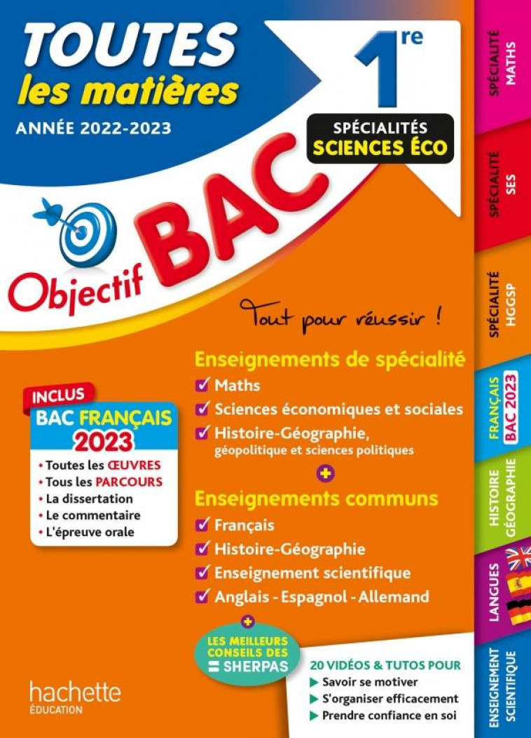 OBJECTIF BAC 2023 - 1RE SPECIALITES SCIENCES ECO TOUTES LES MATIERES - LISLE/ROUSSEAU/BLIN - HACHETTE