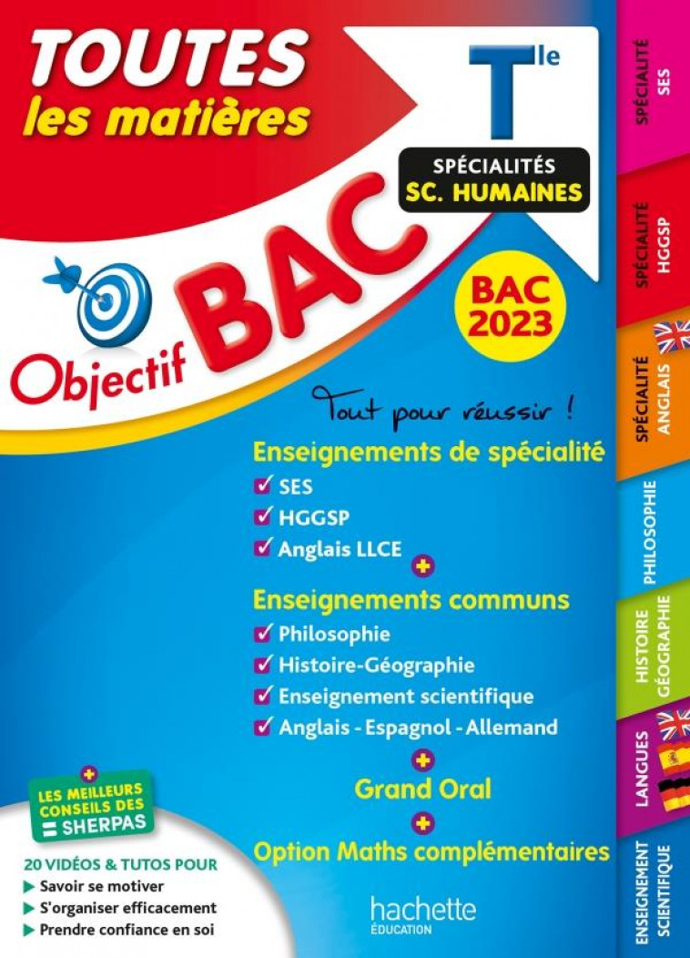 OBJECTIF BAC 2023 - TERM SPECIALITES SCIENCES HUMAINES TOUTES LES MATIERES - COLLECTIF - HACHETTE