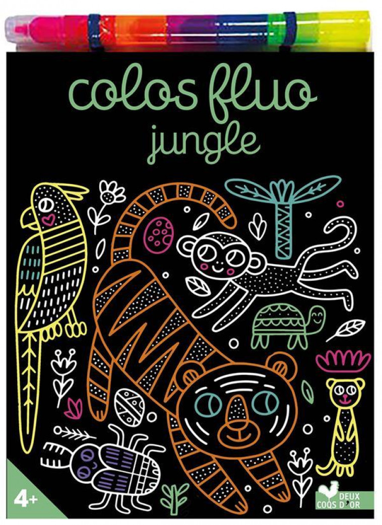 COLOS FLUO JUNGLE - AVEC UN FEUTRE MULTIMINES - RAZUMOVA - HACHETTE