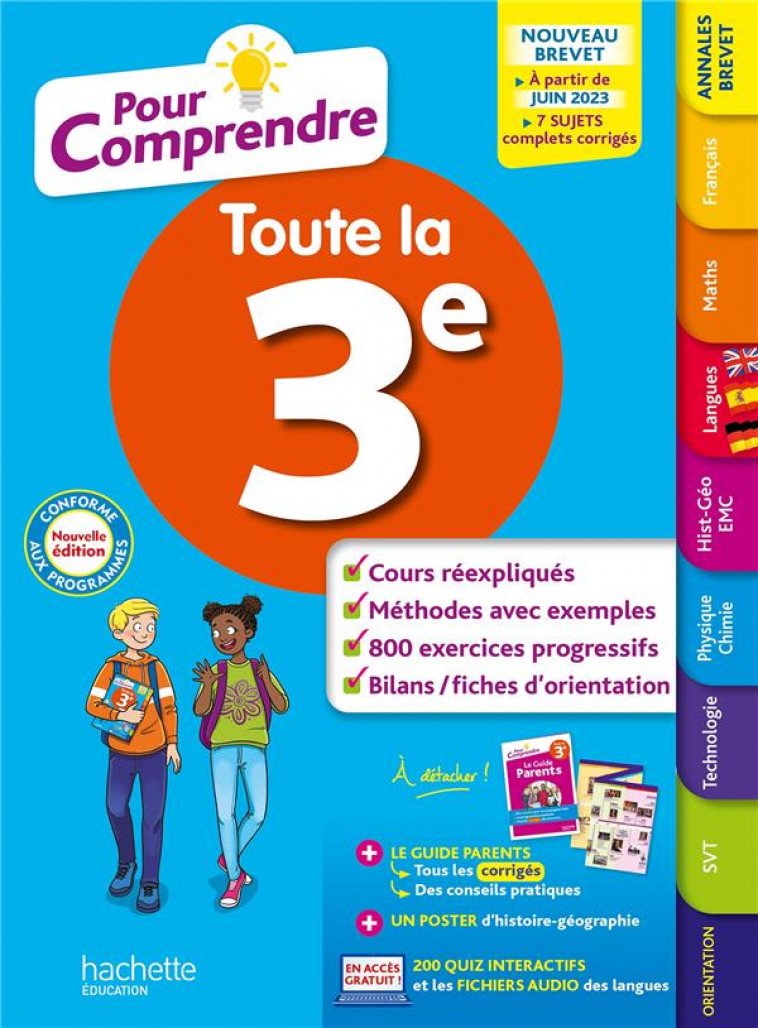 POUR COMPRENDRE TOUTES LES MATIERES 3E - LISLE/JACQUEROUD - HACHETTE