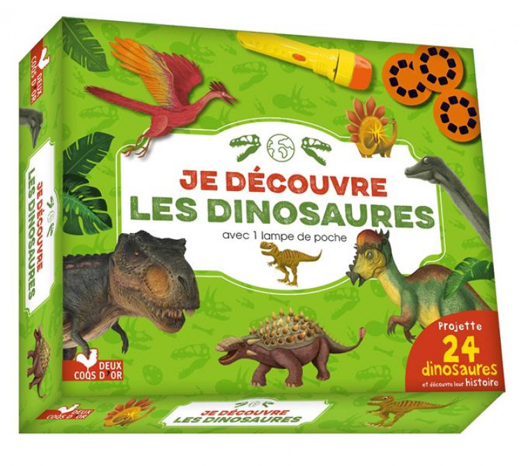 JE DECOUVRE LES DINOSAURES - COFFRET AVEC LAMPE - MATHIVET ERIC - HACHETTE