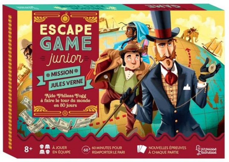 ESCAPE GAME JUNIOR - MISSION JULES VERNE - AIDE PHILEAS FOGG A FAIRE LE TOUR DU MONDE EN 80 JOURS - LEBRUN/AUDRAIN - NC