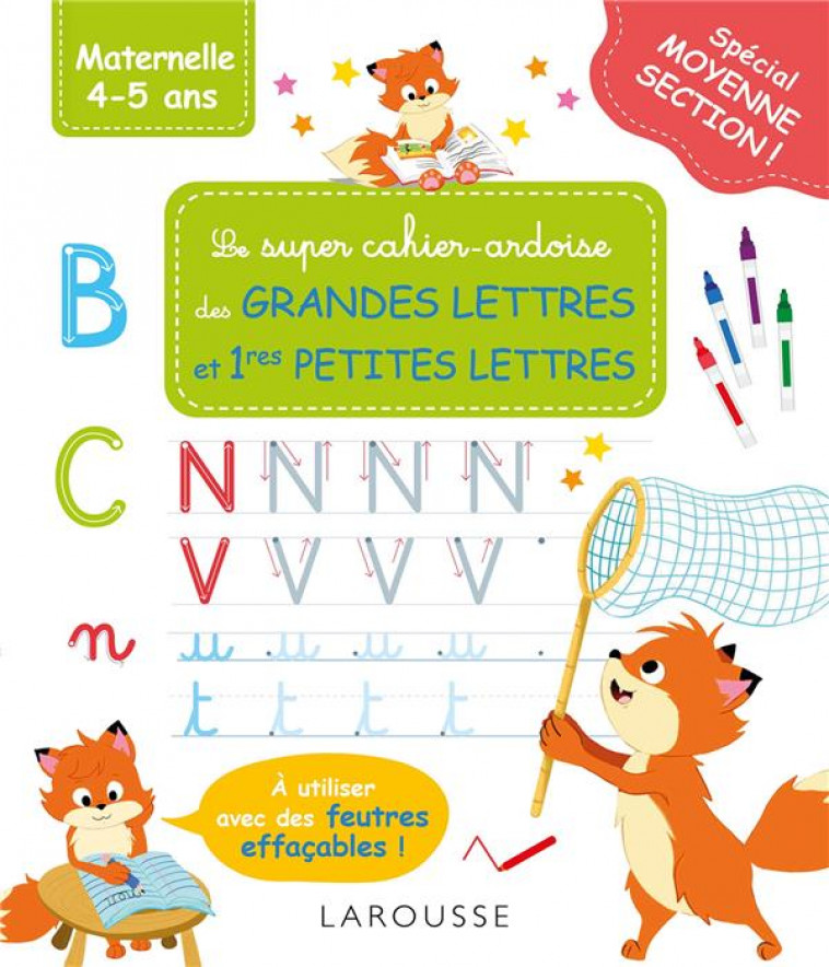 MON SUPER CAHIER ARDOISE MS -GRANDES LETTRES - PREMIERES PETITES LETTRES - COLLECTIF - LAROUSSE