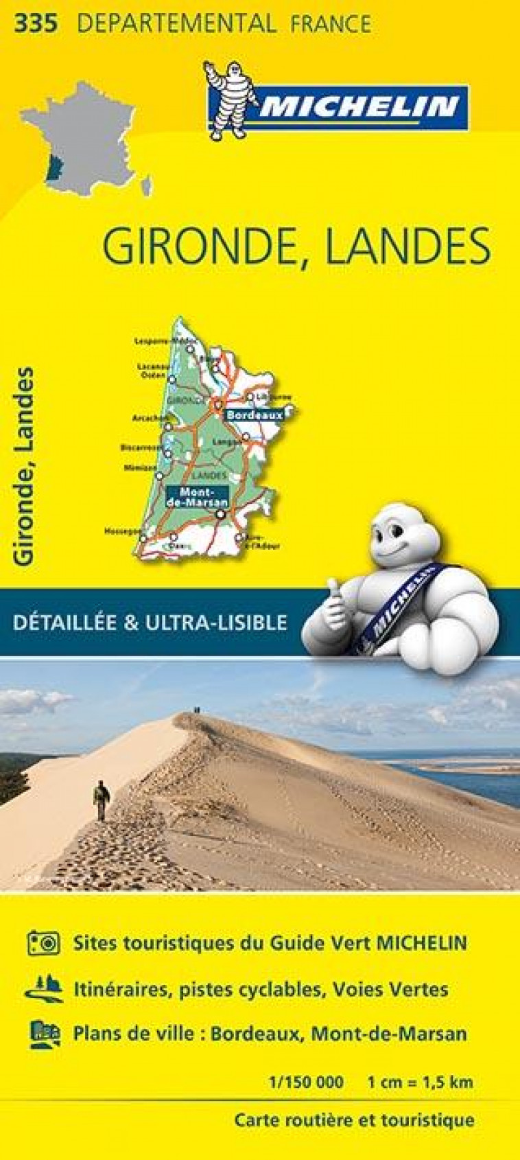 CARTE DEPARTEMENTAL MICHELIN GIRONDE, LANDES - XXX - MICHELIN