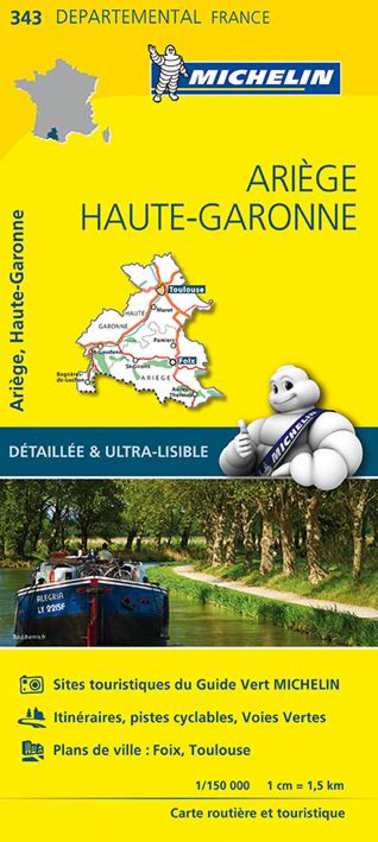 CARTE DEPARTEMENTAL MICHELIN ARIEGE, HAUTE-GARONNE - XXX - MICHELIN