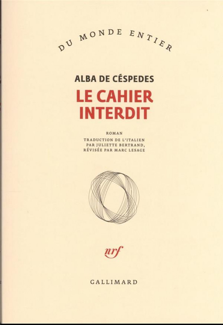 LE CAHIER INTERDIT - DE CESPEDES ALBA - GALLIMARD