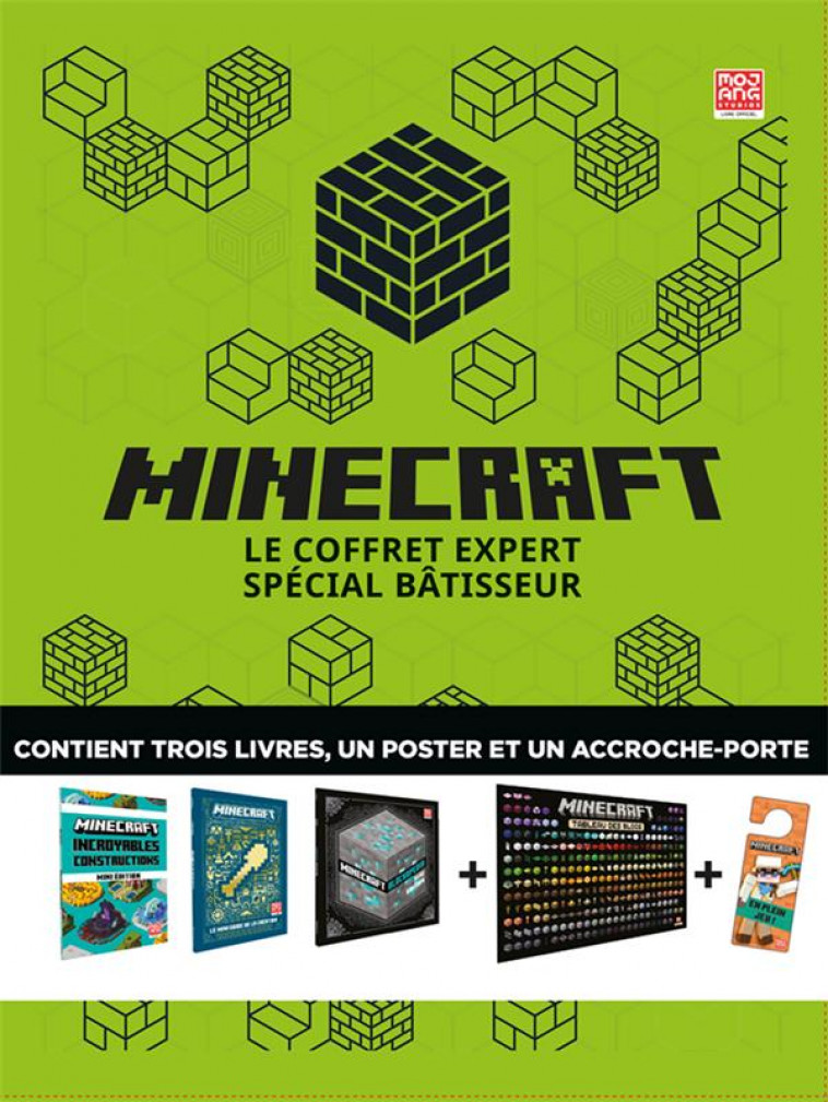 MINECRAFT - LE COFFRET EXPERT SPECIAL BATISSEUR - TROIS LIVRES, UN POSTER ET UN ACCROCHE-PORTE - COLLECTIF - GALLIMARD