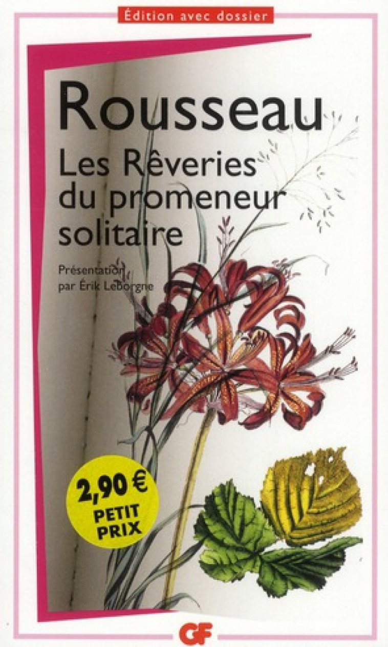 LES REVERIES DU PROMENEUR SOLITAIRE - ROUSSEAU J-J. - FLAMMARION