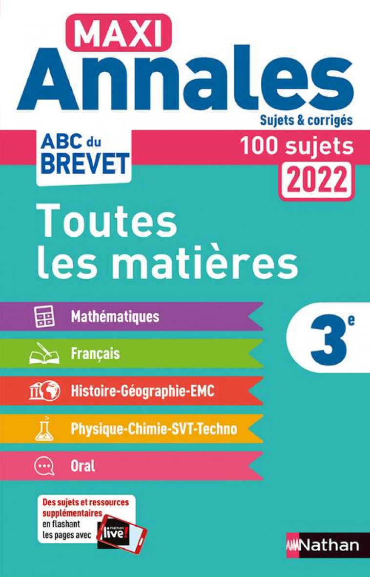 MAXI ANNALES BREVET 2022-CORRIGE - MORA/FEUGERE/GENET - CLE INTERNAT