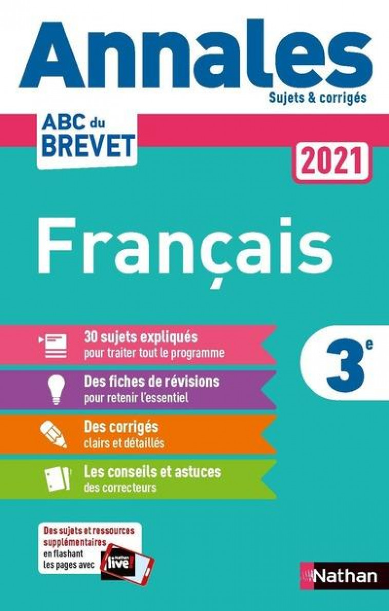 ANNALES BREVET 2021 FRANCAIS - CORRIGE - BOUHOURS THOMAS - CLE INTERNAT