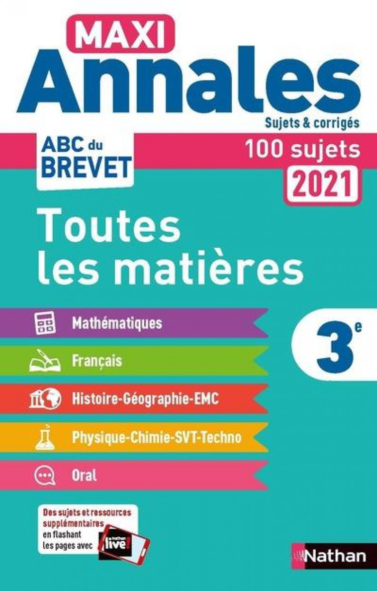 MAXI ANNALES BREVET 3E 2021 - CORRIGE - MORA/FEUGERE/GENET - CLE INTERNAT