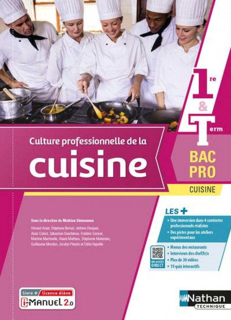 CULTURE PROFESSIONNELLE DE LA CUISINE 1RE/TERM BAC PRO CUISINE - LIVRE + LICENCE ELEVE 2022 - AMAR/BERNAT/CHOQUET - CLE INTERNAT