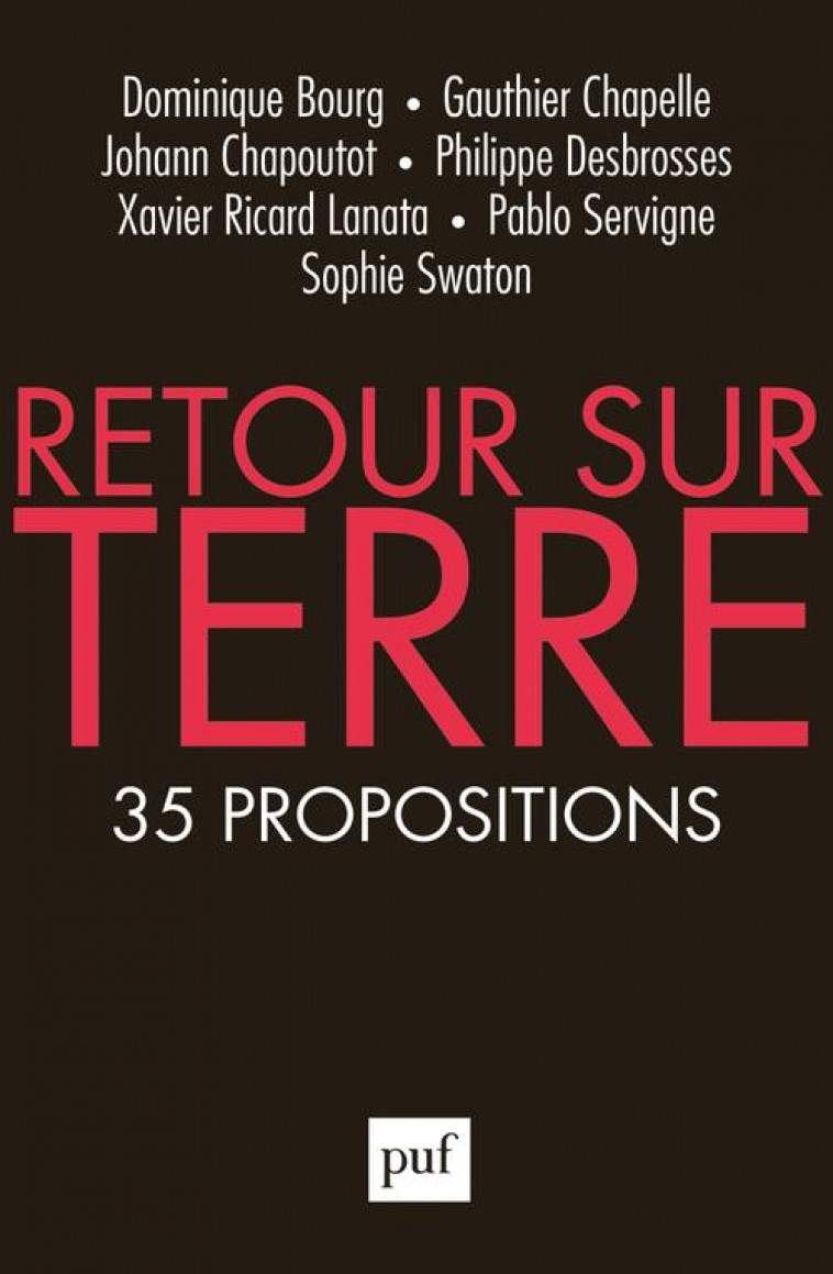 RETOUR SUR TERRE - 35 PROPOSITIONS - BOURG/CHAPELLE - PUF