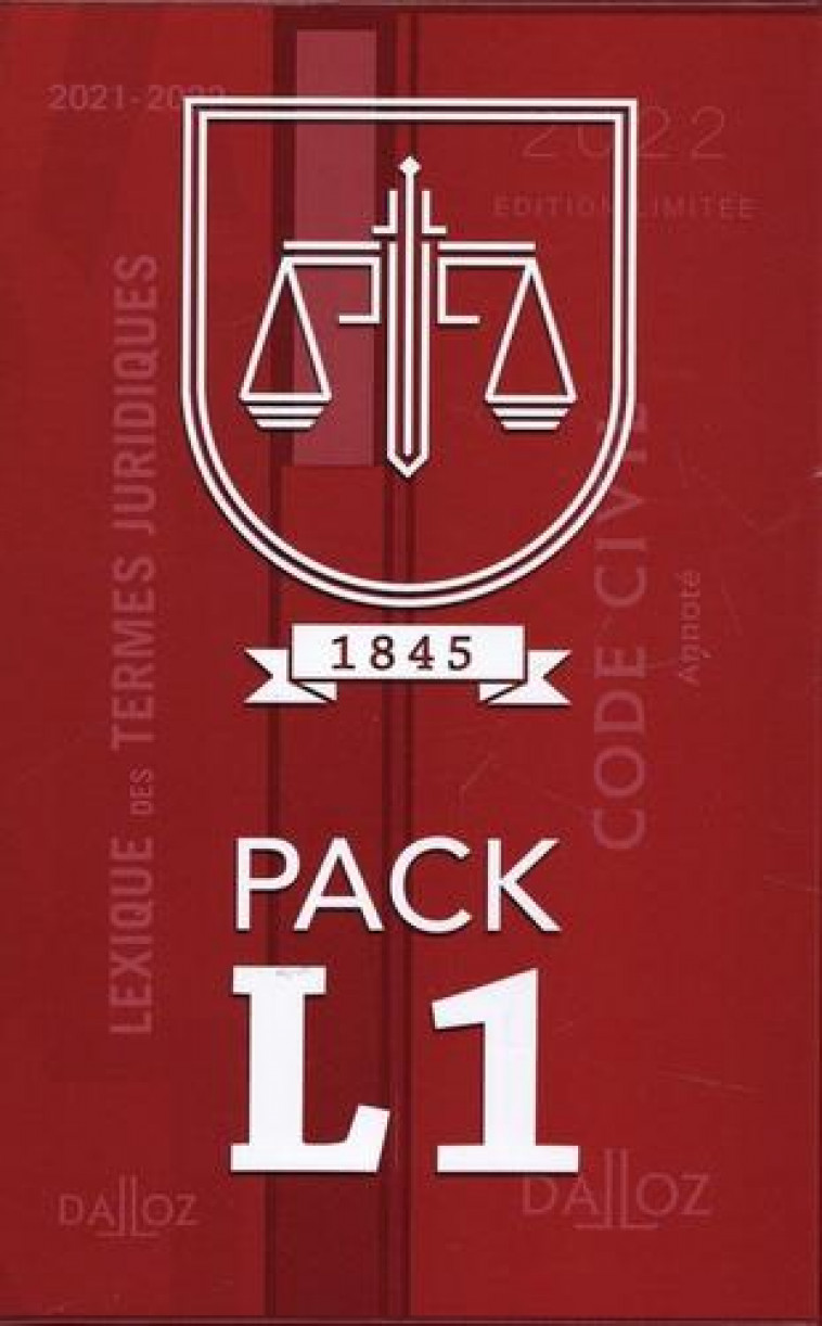 PACK L1 : CODE CIVIL - LEXIQUE DES TERMES JURIDIQUES - CONSTITUTION DE LA REPUBLIQUE FRANCAISE. 20E - COLLECTIF - DALLOZ