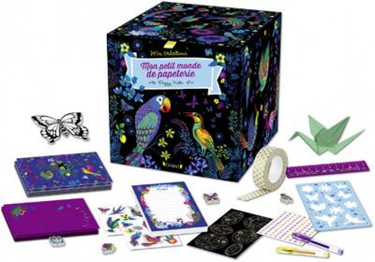 MON PETIT MONDE DE PAPETERIE - COFFRET AVEC DES STICKERS, STYLOS, STRASS, BLOC-NOTE, ENVELOPPES, GOM - NILLE PEGGY - NC