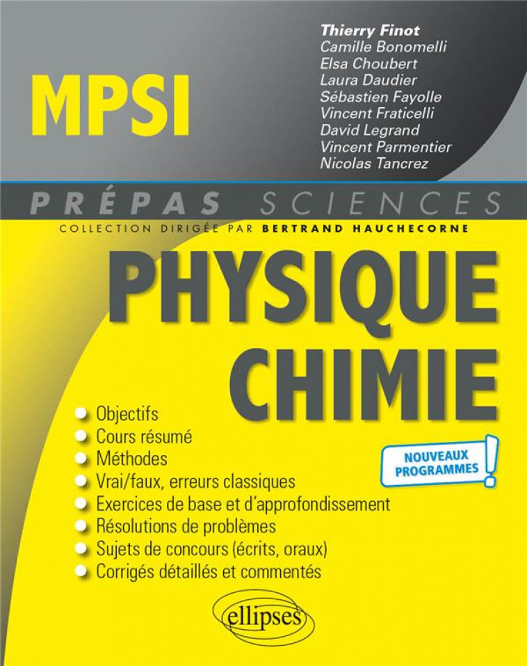 PHYSIQUE-CHIMIE MPSI - PROGRAMME 2021 - FINOT/CHOUBERT - ELLIPSES MARKET