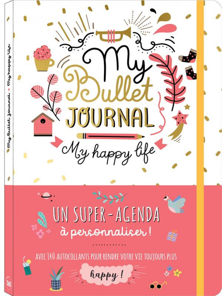 MY BULLET JOURNAL MEMONIAK - MY HAPPY LIFE - AGENDA EN POINTILLE ET PREREMPLI - BRETIN MARIE - NC