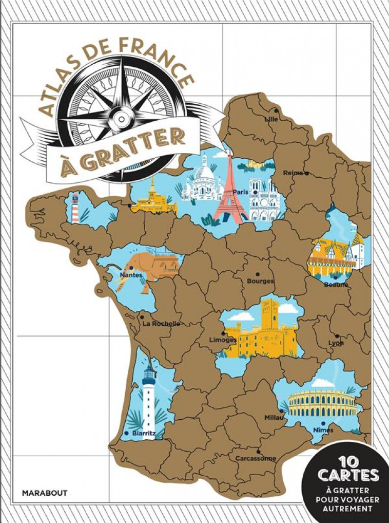 MON ATLAS DE FRANCE A GRATTER - COLLECTIF - MARABOUT