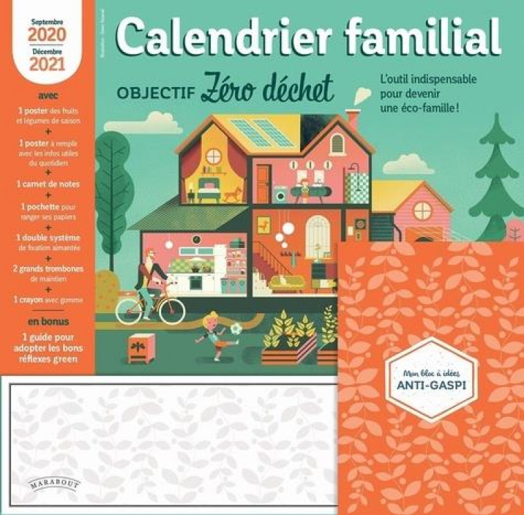 CALENDRIER FAMILIAL OBJECTIF ZERO DECHET 2020-2021 - COLLECTIF - NC