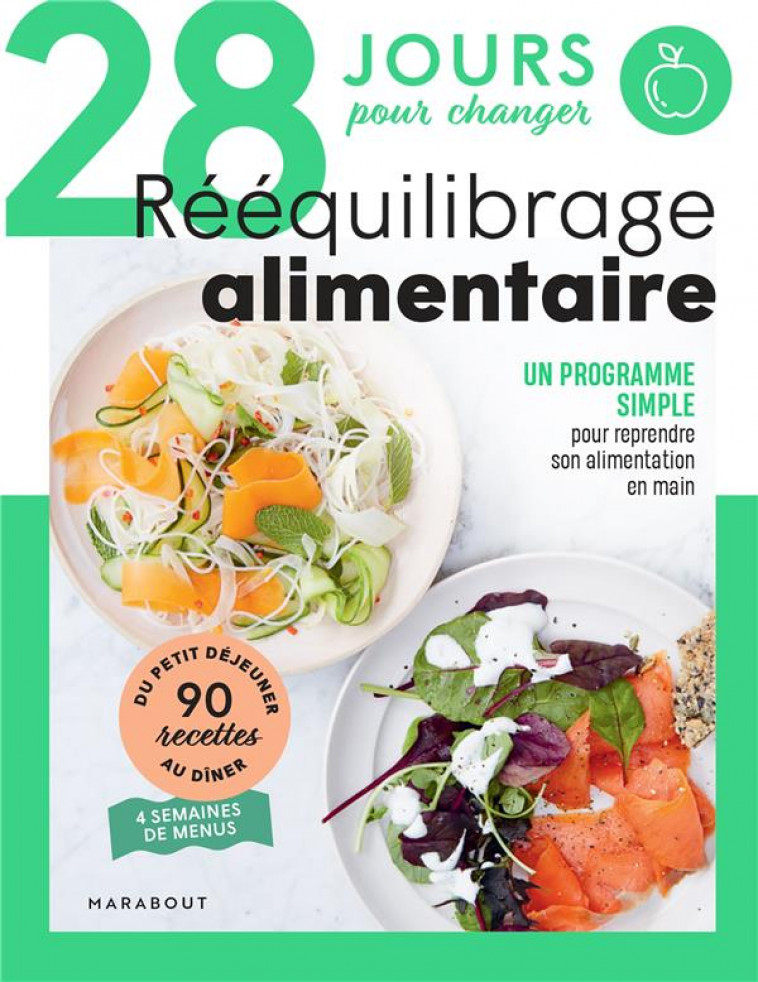 28 JOURS POUR CHANGER - REEQUILIBRAGE ALIMENTAIRE - UN PROGRAMME SIMPLE POUR REPRENDRE SON ALIMENTAT - MARINETTE GUILLAUME - MARABOUT