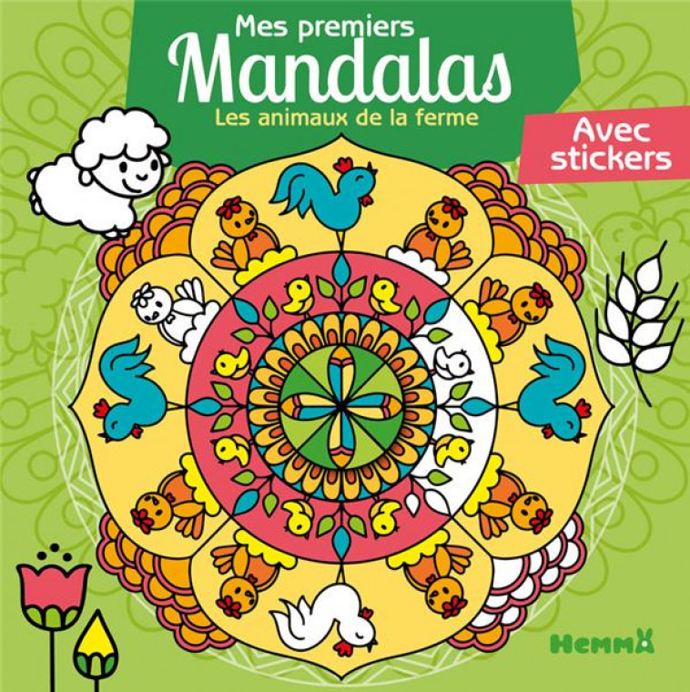 MES PREMIERS MANDALAS - LES ANIMAUX DE LA FERME - AVEC STICKERS - LIM CHRYSTELE - HEMMA