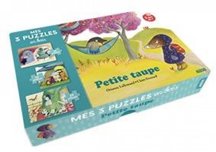 MES 3 PUZZLES EN BOIS - PETITE TAUPE - JOUET - LALLEMAND/FROSSARD - NC