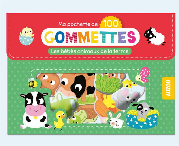 MA POCHETTE DE 100 GOMMETTES - LES BEBES ANIMAUX DE LA FERME - WARING ZOE - NC