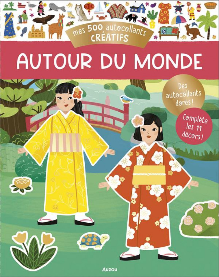 MES 500 AUTOCOLLANTS CREATIFS - AUTOUR DU MONDE - MEDEIROS GIOVANA - PHILIPPE AUZOU