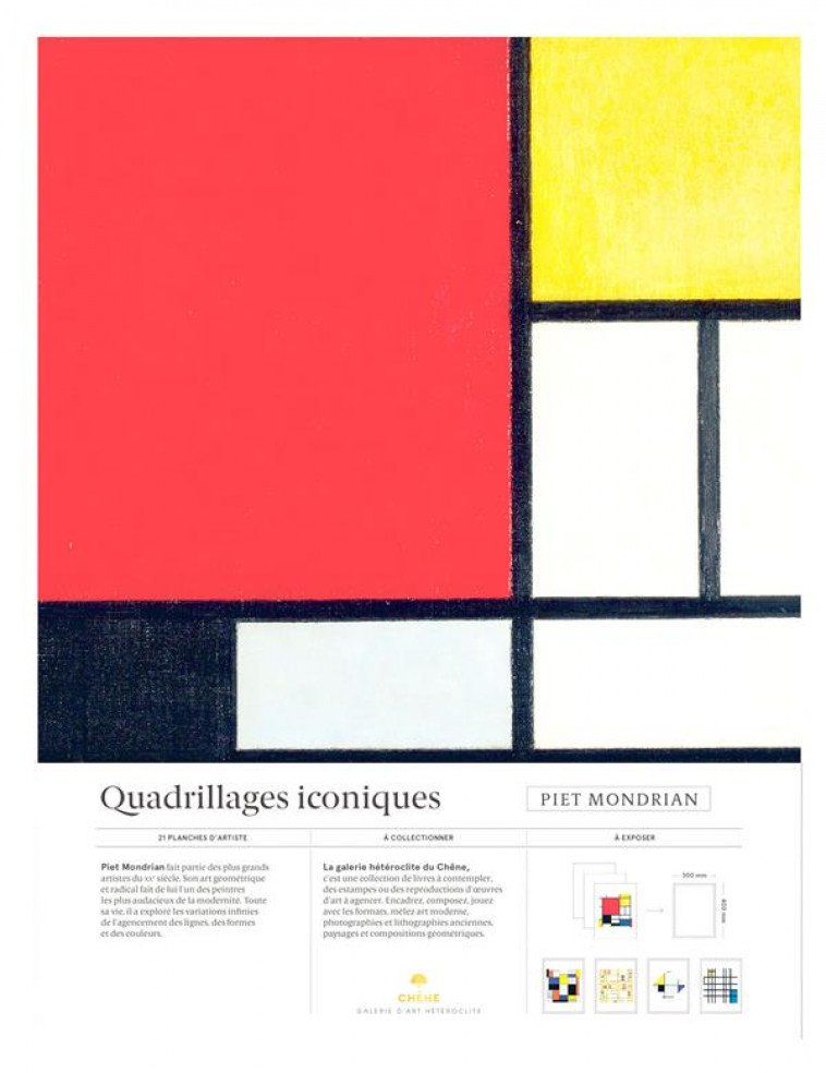 PIET MONDRIAN - QUADRILLAGES ICONIQUES - 21 REPRODUCTIONS D-ART A COLLECTIONNER ET A EXPOSER - XXX - LE CHENE